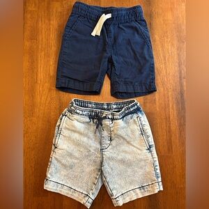Pull-On Shorts 2-Pack | Boy Size 4 | Elastic Waist | Navy & Denim-Look Bundle